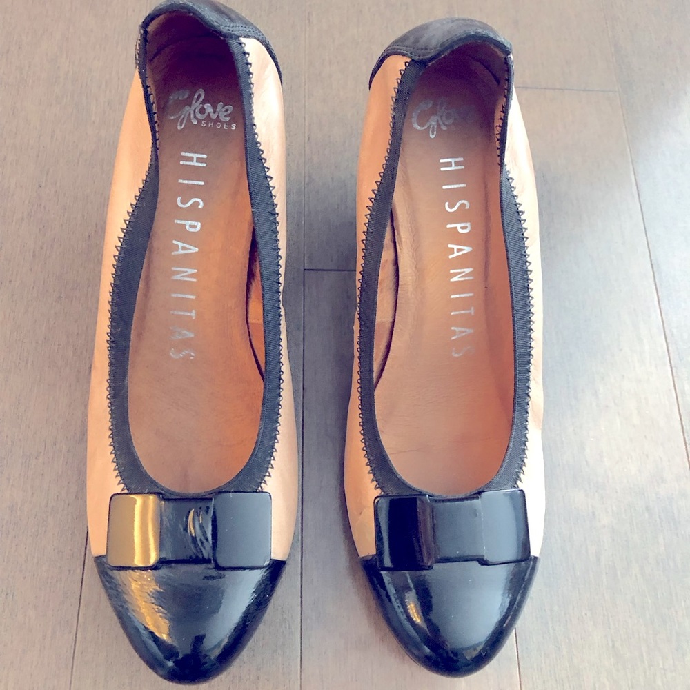 Hispanitas two tone leather pumps with bow size 37